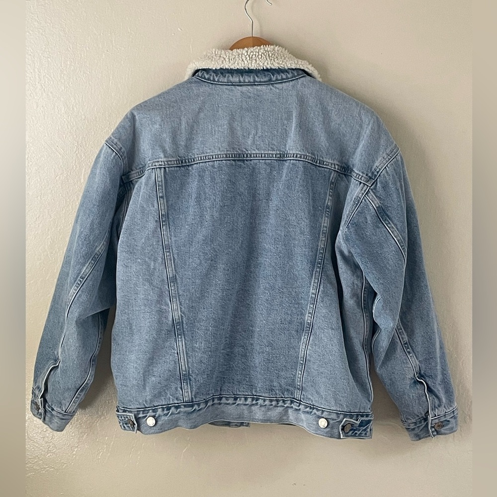 Gap oversized Sherpa lined Trucker jeans Jacket - Picture 2 of 12